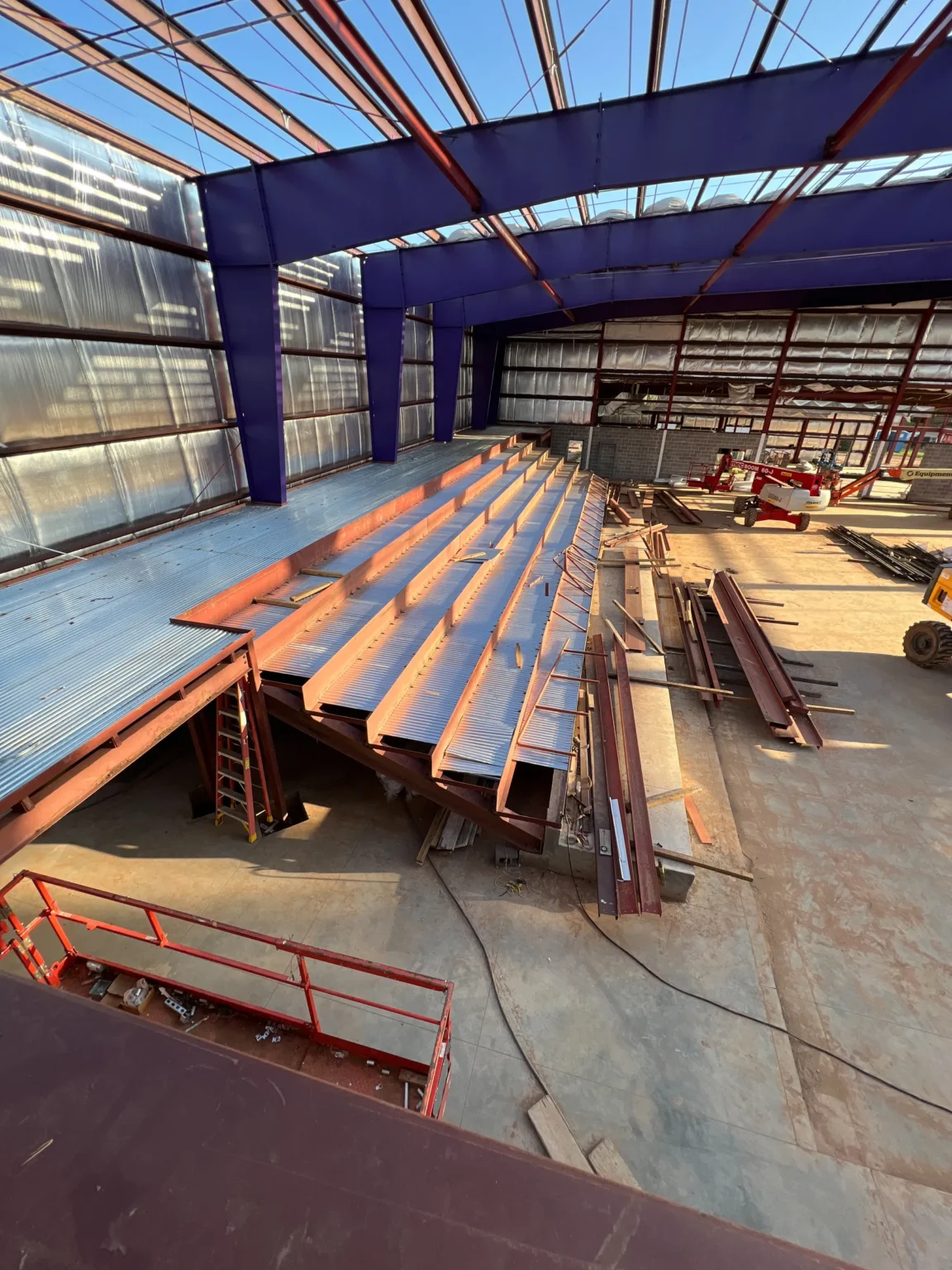 Burlington School Gymnasium Metal Roof Deck Installation
